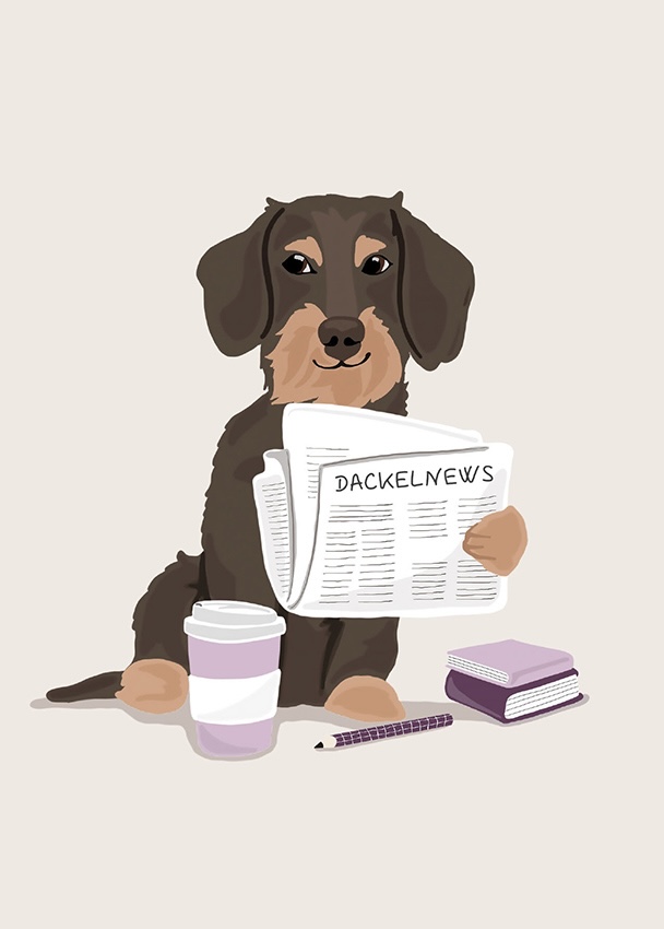 Postkarte - Alfie's Greetings - Dackelnews