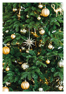 Postkarte - La Card - Christmas tree, gold