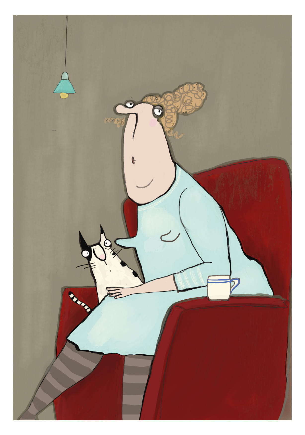 Postkarte - kittiekatstudio - feierabend