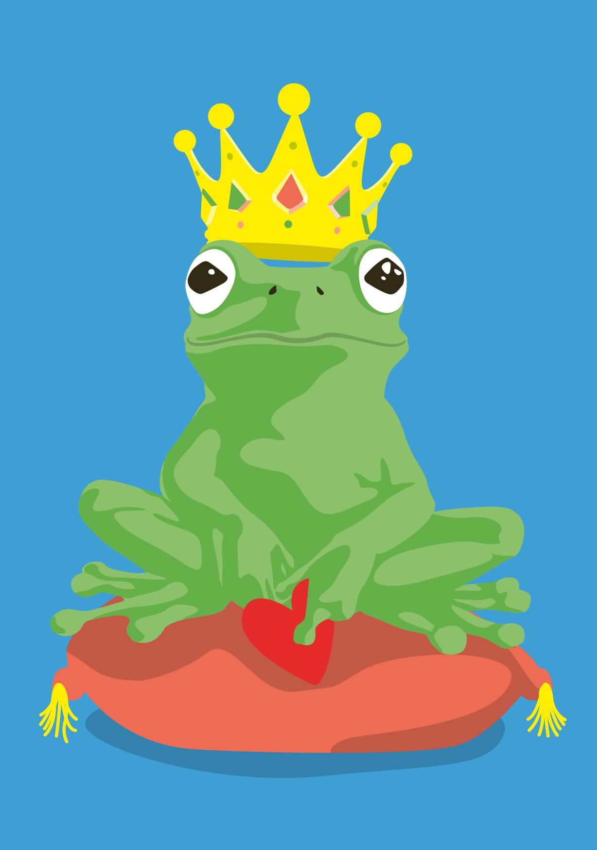 Postcard - luminous - Frog with a crown