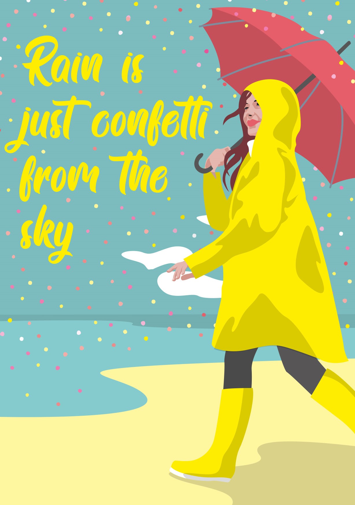 Postcard - luminous - Raincoat