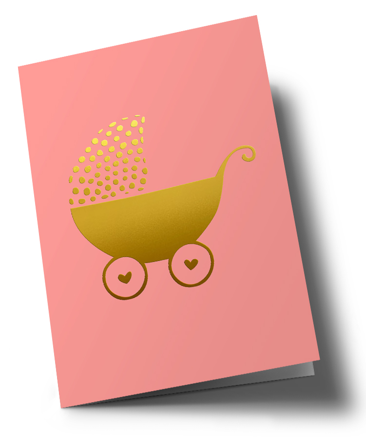 Klappkarte C6 - pure - Kinderwagen