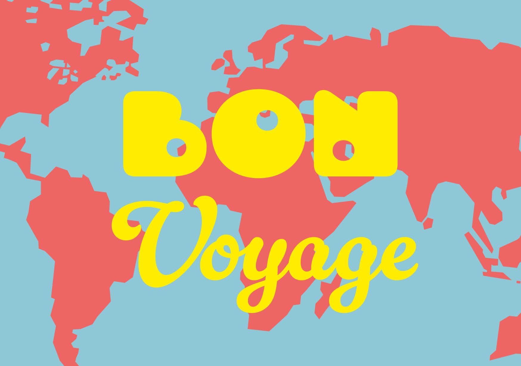 Postcard - happy wrong - Bon Voyage