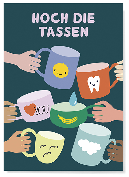 Postcard - familytree - Hoch die Tassen Postcard - familytree - Hoch die Tassen