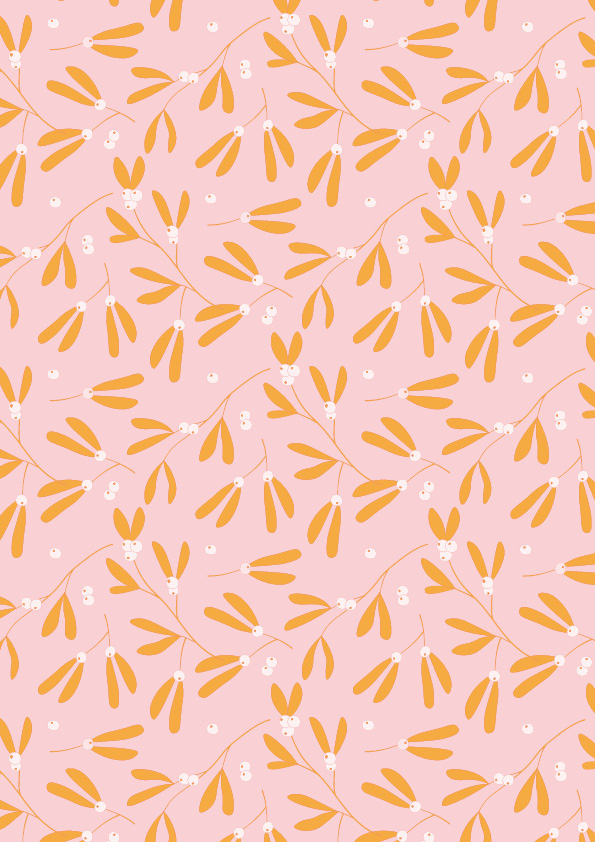 Geschenkpapier - toni starck pattern - Yellow Mistletoes
