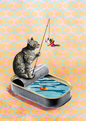 Postcard - La Tack - Sardine Cat