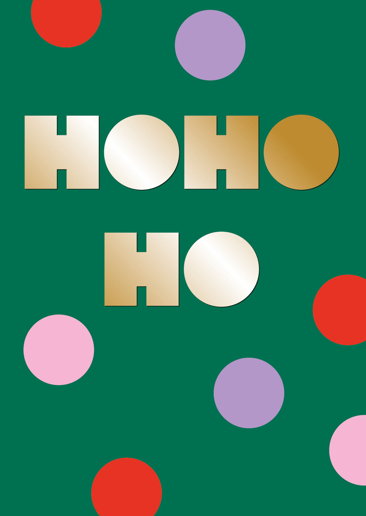 Postcard – Designfräulein – OroLumi – HoHoHo Dots
