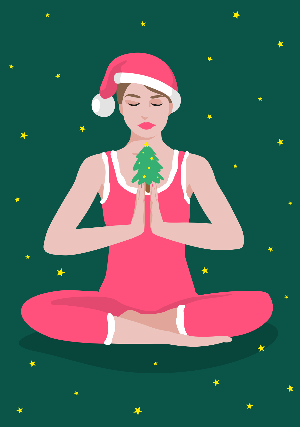 Postcard - pop art new generation - Chrismas-Yoga