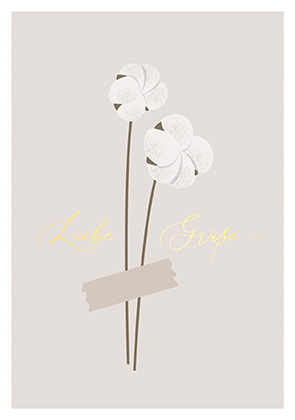 Postkarte - La Card - Grüße, Baumwolle Postkarte - La Card - Grüße, Baumwolle