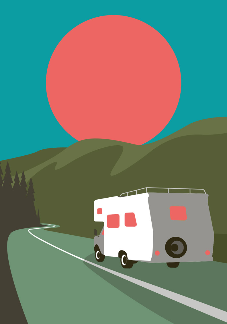 Postcard - Nobiyama - Camper