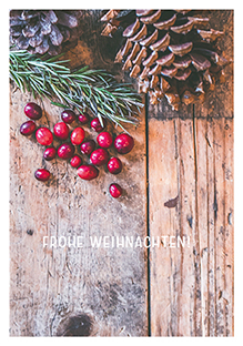 Postkarte - La Card - Zweig und Beeren