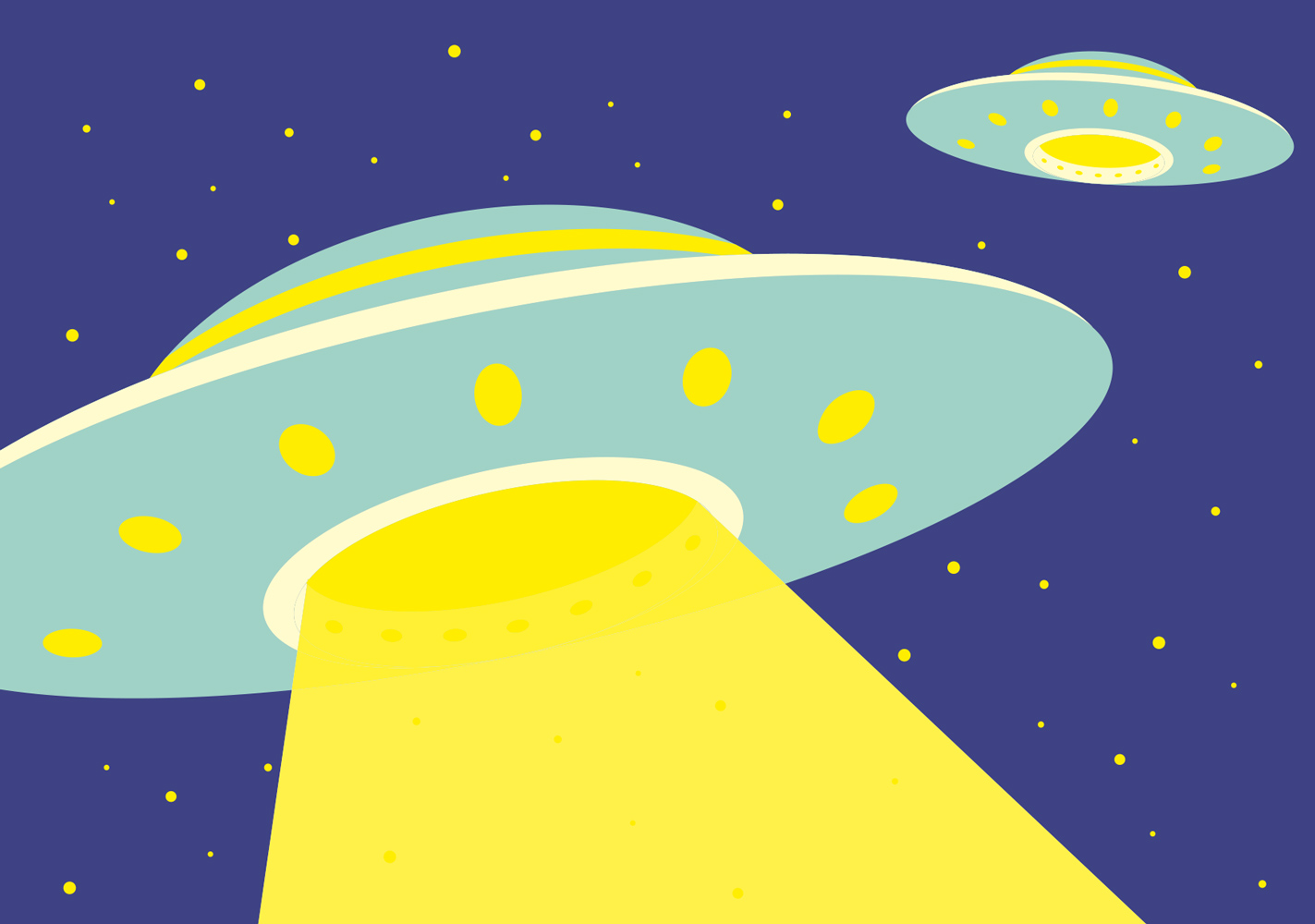 Postcard - neonstyle - UFO