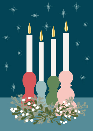 Postkarte - Toni Starck - Four candle holder Postkarte - Toni Starck - Four candle holder
