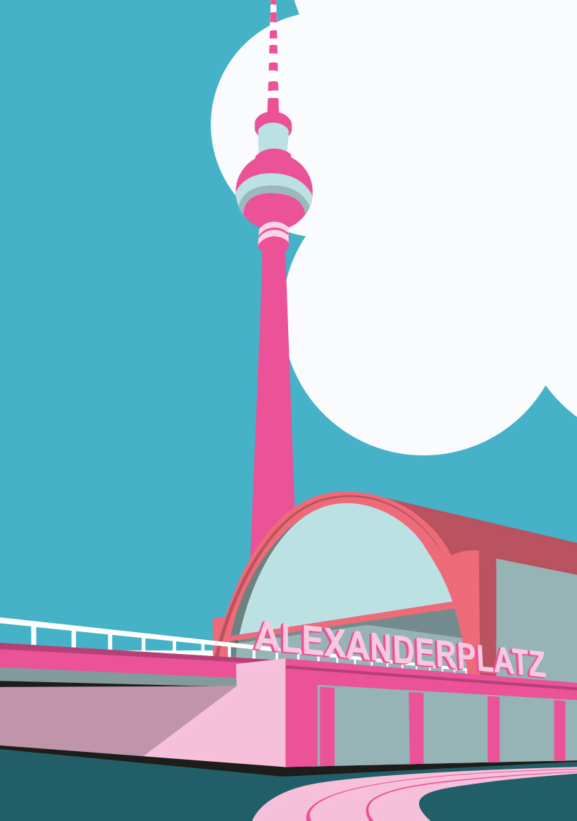Postcard - Bon Voyage - Alexanderplatz, Berlin