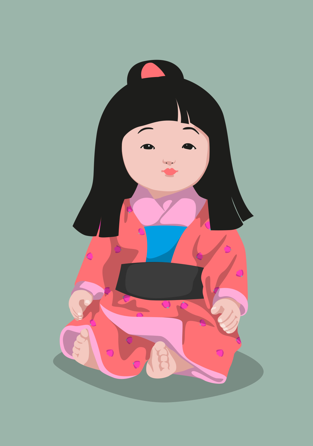 Postkarte - Happiness - Asian Babygirl