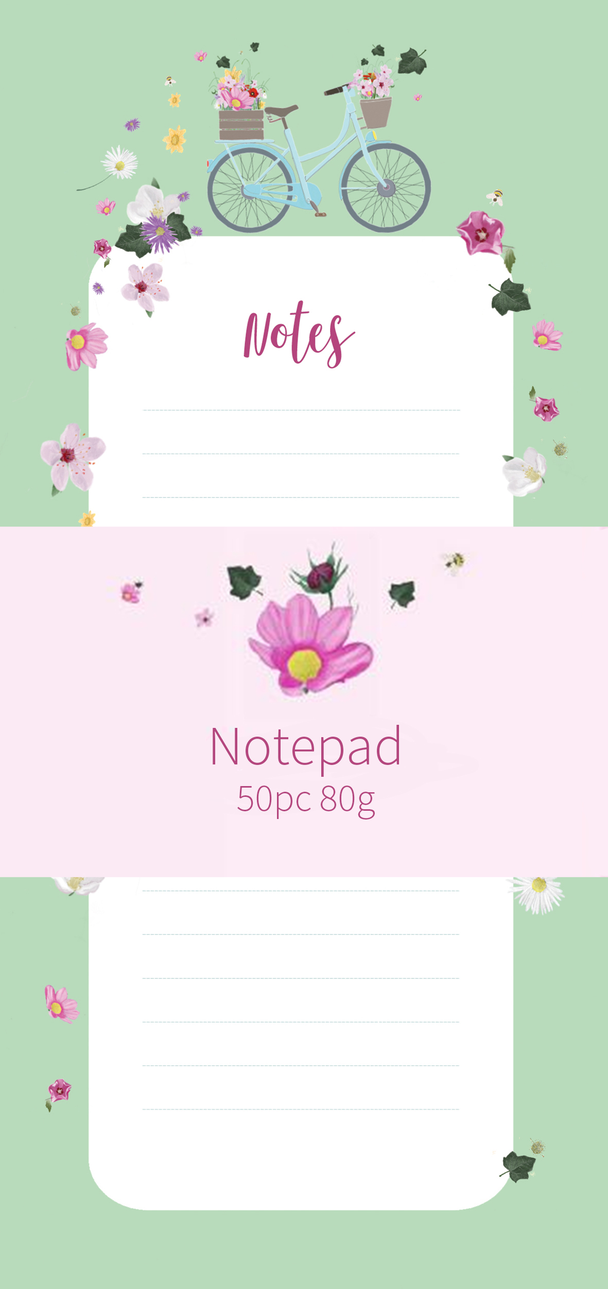 Notepad DIN lang - m-illu - Bike green Notepad DIN lang - m-illu - Bike green