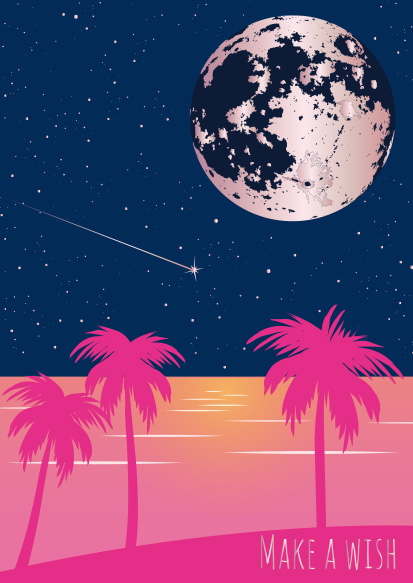 Postcard - Toni Starck - Make a Wish Palm