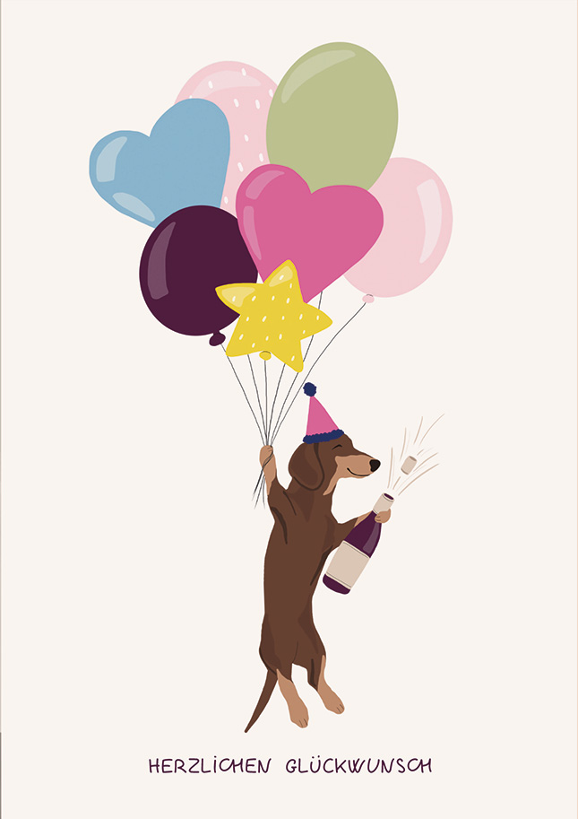 Klappkarte C6 - Alfie's Greetings - Ballons