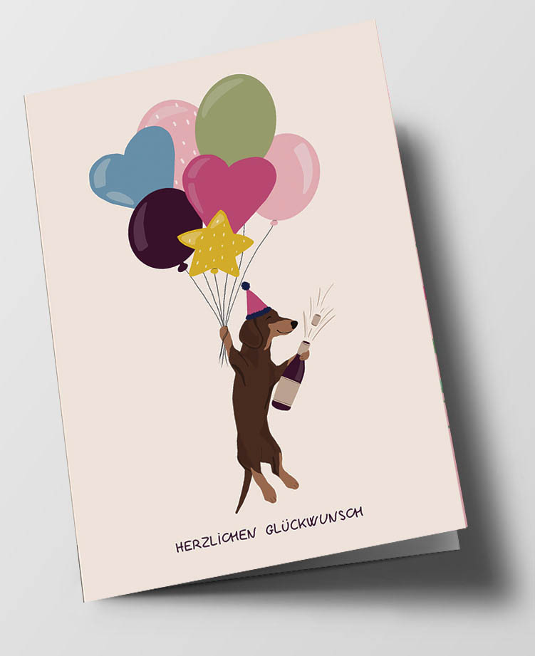 Klappkarte C6 - Alfie's Greetings - Ballons