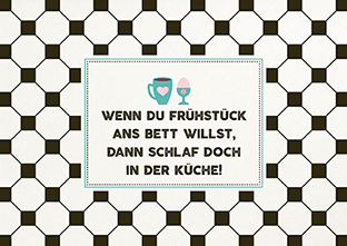 Postkarte - La Card - Frühstück ans Bett