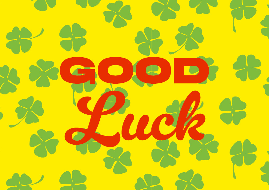Postcard - happy wrong - good luck