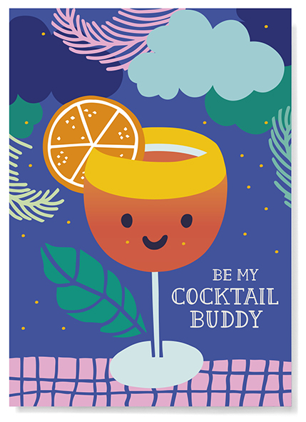 Postkarte - familytree - Cocktail Buddy