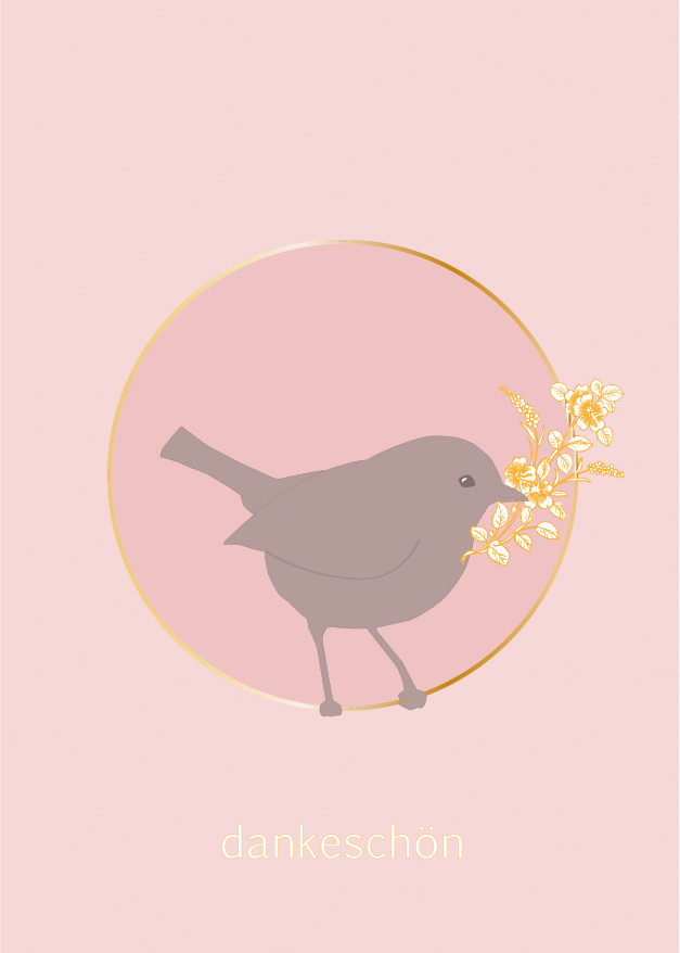 Postcard - Toni Starck - Sparrow, dankeschön