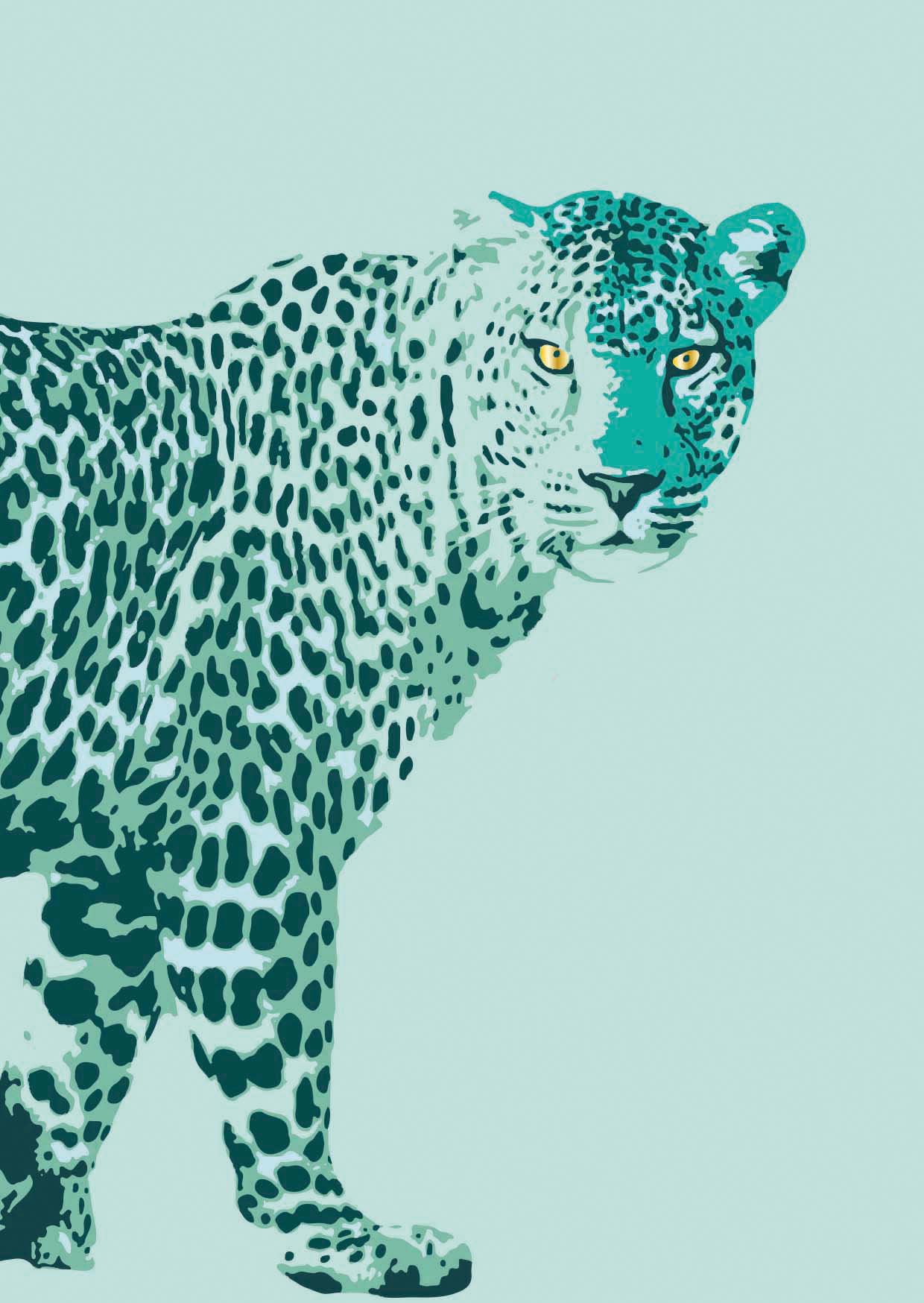 Postcard - Toni Starck - animal leopard