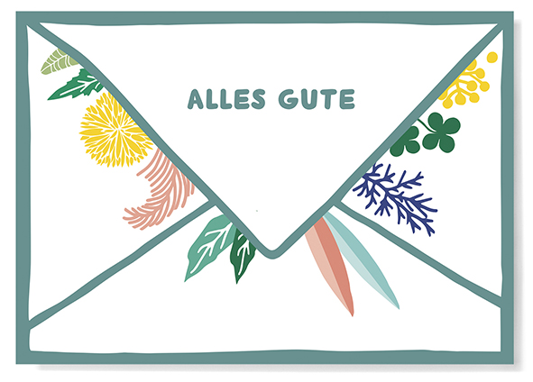 Postkarte - familytree - Florale Grüße