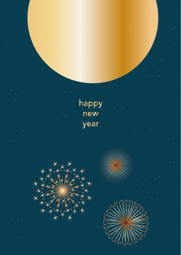 Postcard - Toni Starck - firework, happy new year