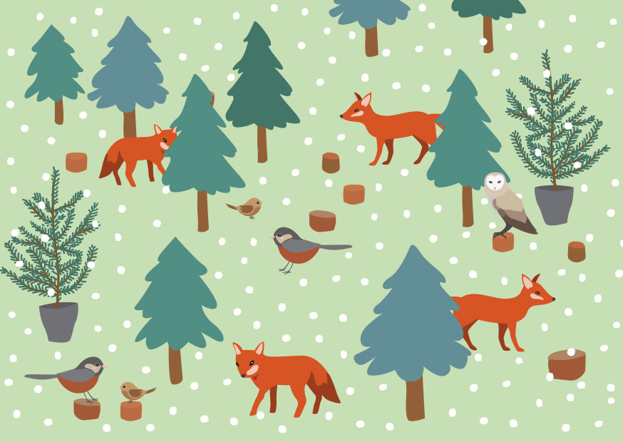 Postkarte - crissXcross - Christmas Wood