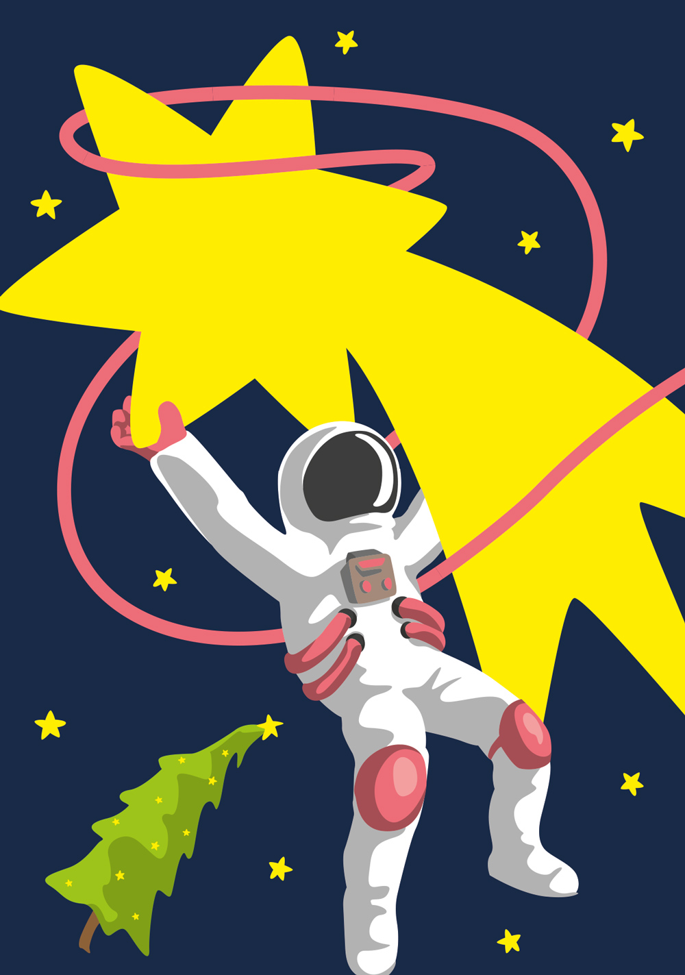 Postkarte - luminous - astronaut