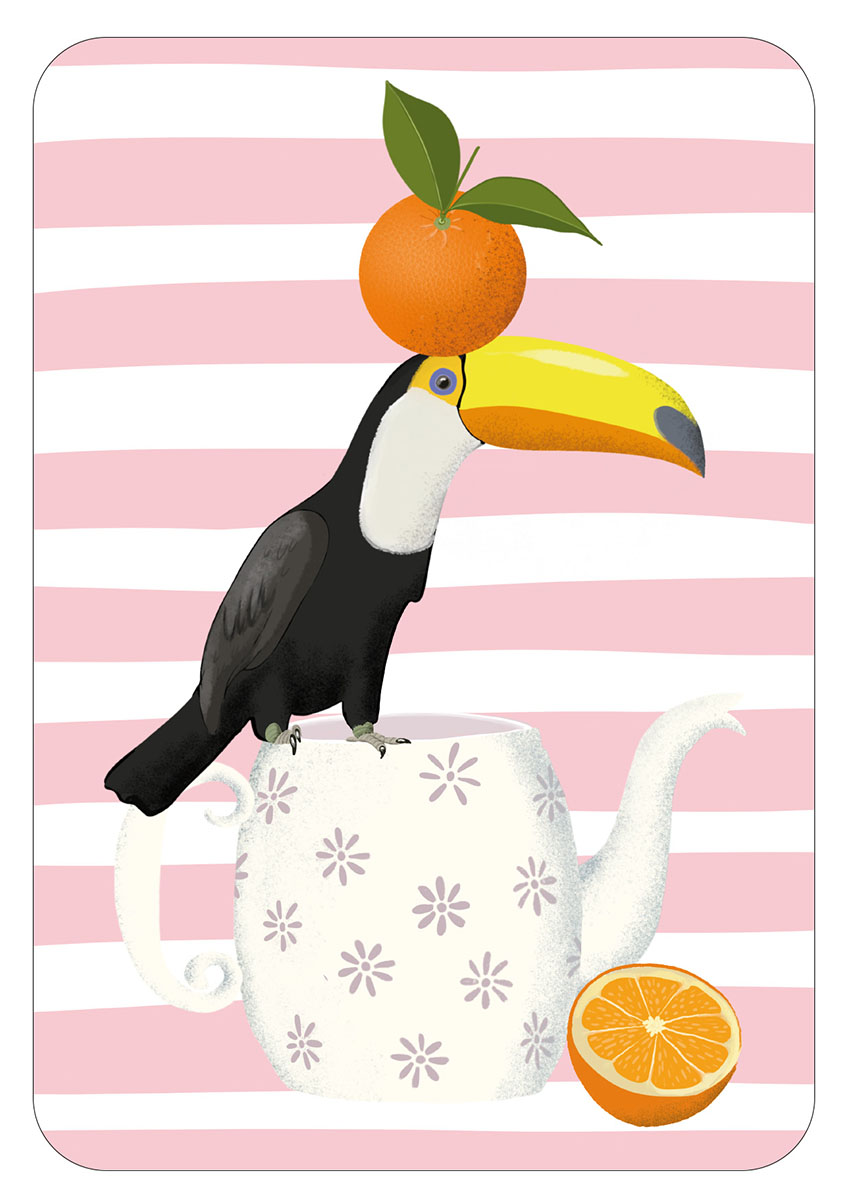 Postcard - Toni Starck - Lollipop - Teapot Tukan