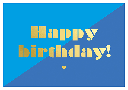 Klappkarte C6 - La Card - Birthday diagonal, blau