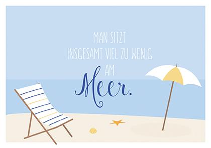 Postkarte - La Card - Sitzt am Meer