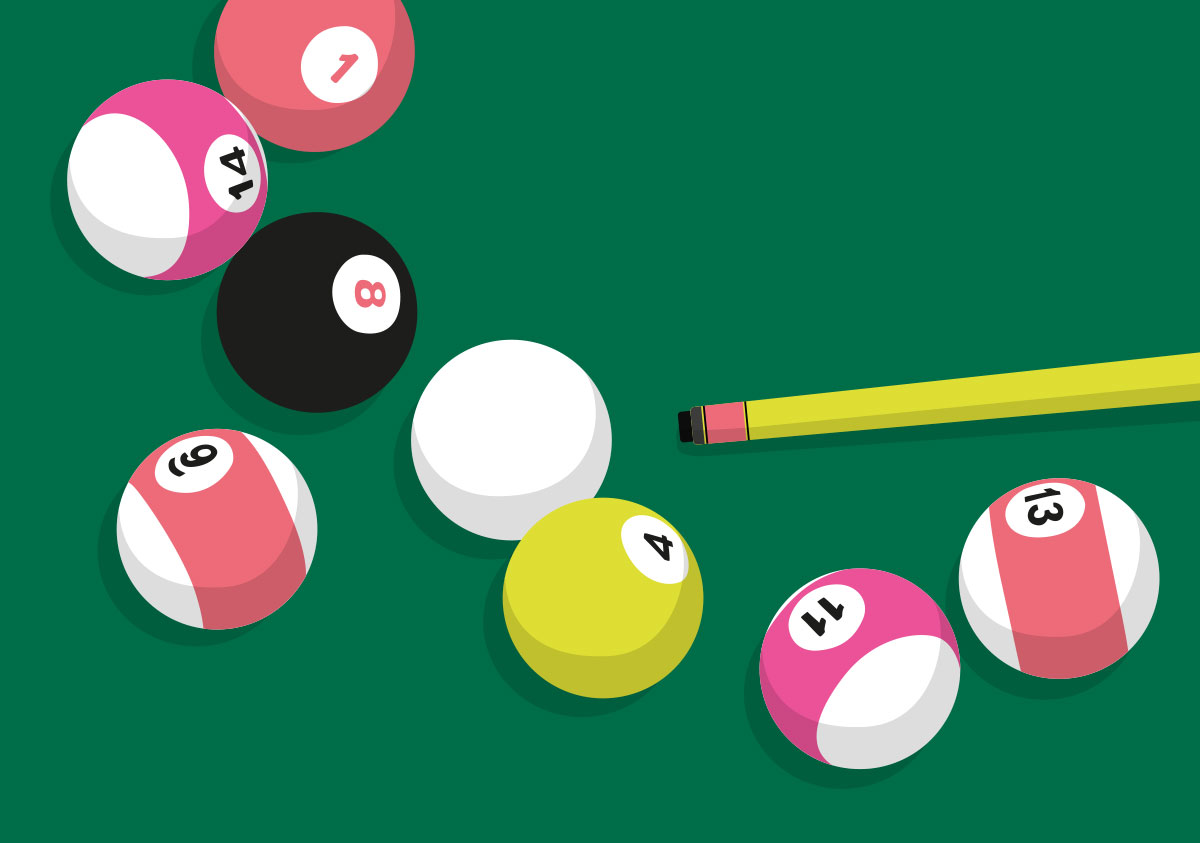 Postcard - luminous - Billiards