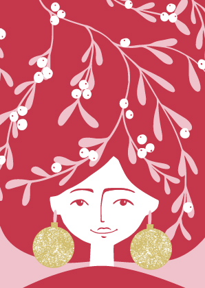 Postkarte - andrea liesert - MISTELMÄDCHEN