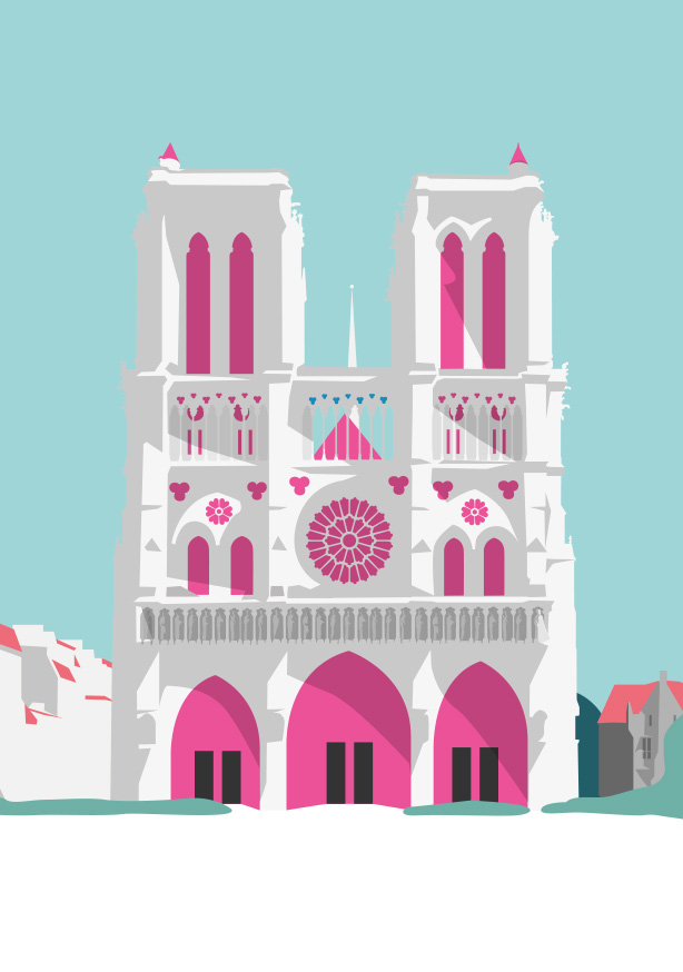 Postkarte -Bon Voyage- Notre Dame / Paris