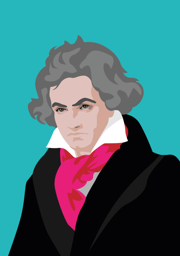 Postkarte - pop art new generation - Ludwig van Beethoven