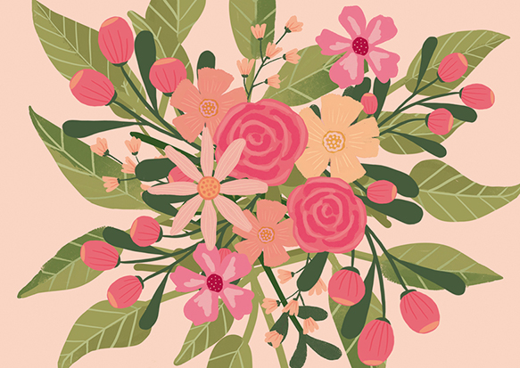 Postkarte - Toni Starck - Blumengruß