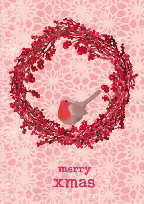 Postkarte - Toni Starck - Berry Wreath