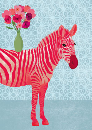 Postcard - Toni Starck - Pink Zebra