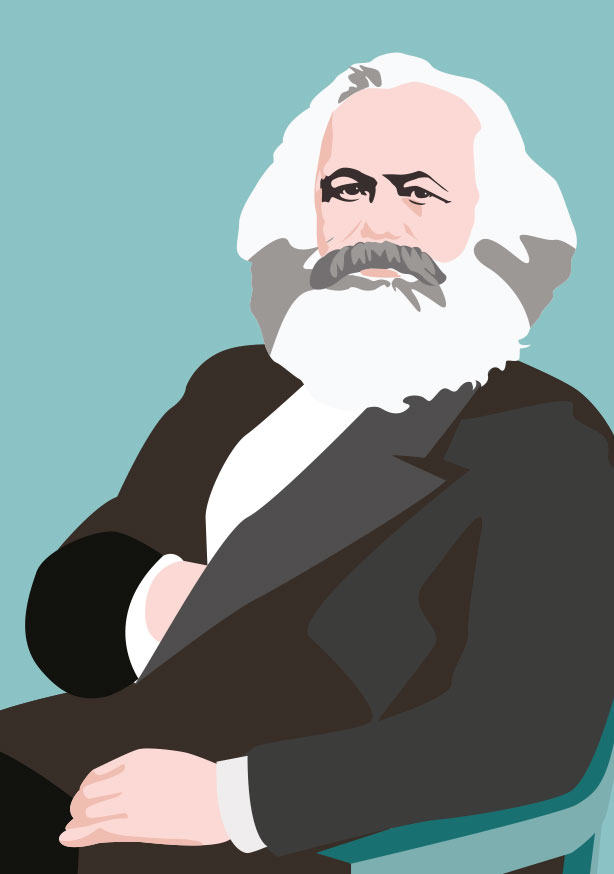 Postkarte - pop art new generation - Karl Marx
