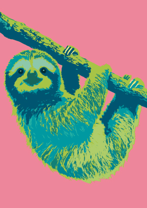 Postcard - Toni Starck - Green Sloth