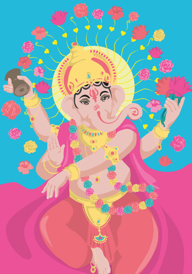 Postkarte - happiness - Ganesha
