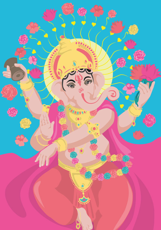 Postkarte - happiness - Ganesha Postkarte - happiness - Ganesha