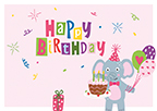 Postkarte - La Card - Birthday Elefant