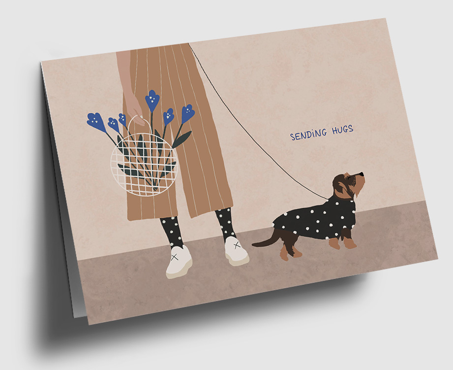 C6 folding card – Alfie’s Greetings – Dachshund Greeting