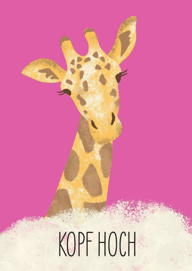 Postkarte - andrea liesert - Kopf Hoch Giraffe