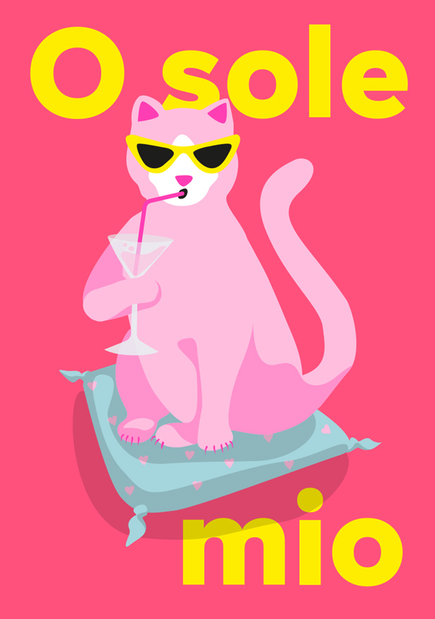 Postcard - neonstyle - O Sole Mio